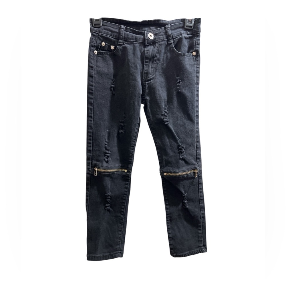Kids black distressed jeans